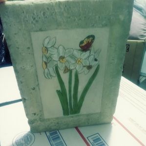 💐 BOTAN STONE FLORAL PLAQUE, SIZE 8×11